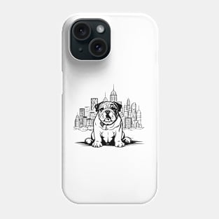 English Bulldog Dog Pet Animal World Furry Friend Vector Graphic Phone Case