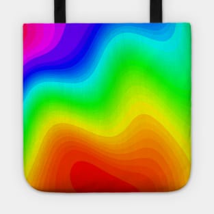 Super Neon Rainbow Tie-Dye Portal Wave Abstract Pattern Tote