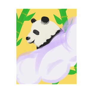 Panda in a Purple Cloud by Yuuki G T-Shirt