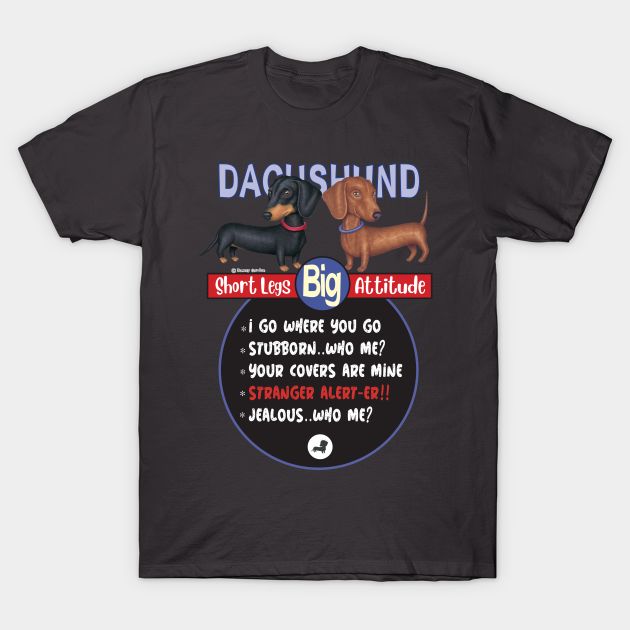 Discover Two Dachshunds Standing - Funny Dachshunds - T-Shirt