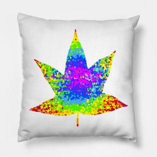 Rainbow striped in maple leaf classic Autumn Season Pillow