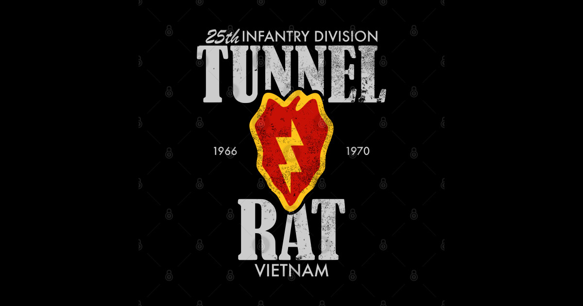 Tunnel Rat Vietnam (distressed) 25th Infantry Division Sticker TeePublic