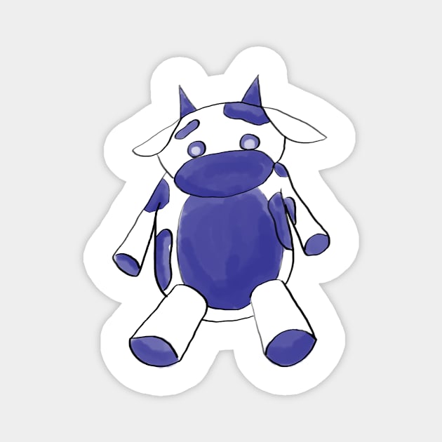 Blueberry Cutie Cow Magnet by DreamfyreStudios