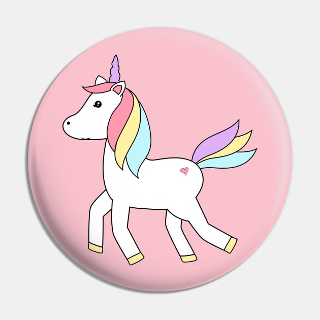 Happy unicorn Pin by grafart