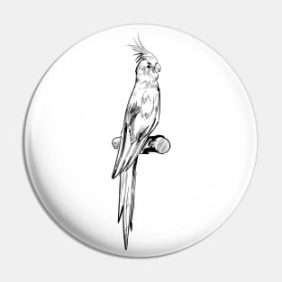 Cockatiel Hand Drawn Pin