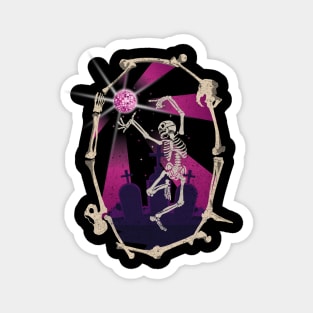 Disco dancing Skeleton with Mirror ball Magnet