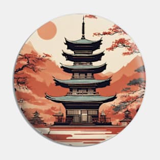 beautiful japanese pagoda art Pin