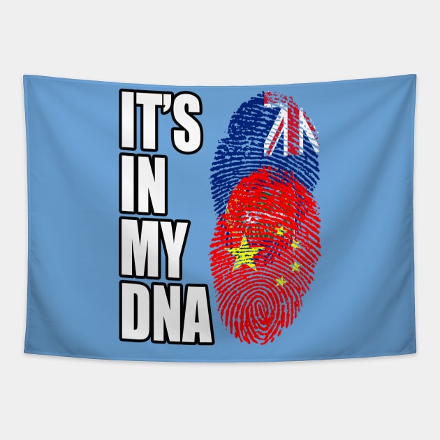 Chinese And Virgin Islander Mix DNA Flag Heritage Tapestry by Just Rep It!!