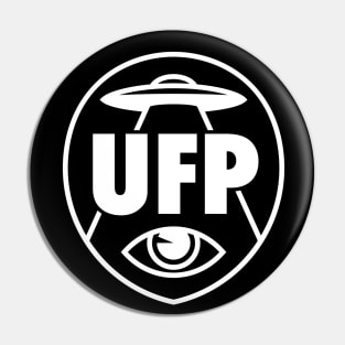 Unidentified Flying Podcast Logo (White) Pin