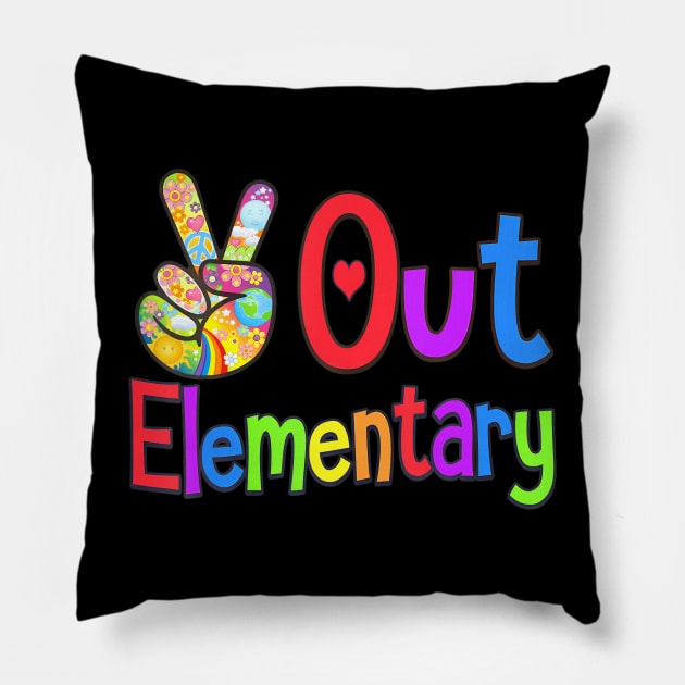 Peace Out Elementary - Last Day of School Elementary Grad Pillow by mccloysitarh