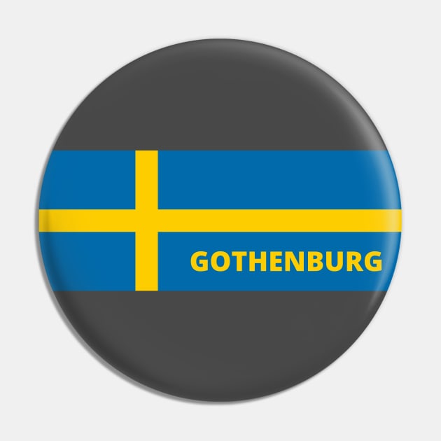 Gothenburg City in Swedish Flag Pin by aybe7elf