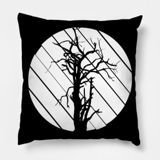 leafless tree moon silhouette for tree huggers and lovers Pillow