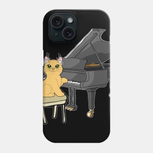 Piano Music Cat T-Shirt Funny Pet Gift Idea Phone Case