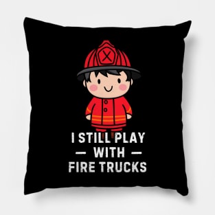 Adorable Funny Firefighter Pillow