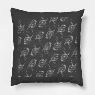 Negative black bird pattern Pillow