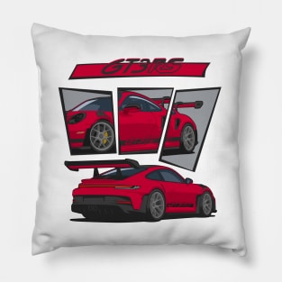 car 911 gt3 rs detail red Pillow