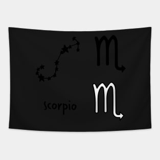 Scorpio Star Sign Symbol and Constellation Sticker Pack Tapestry