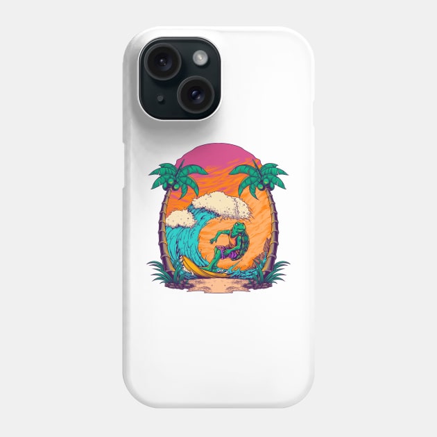 Turtle surf Phone Case by phsycartwork