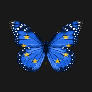 European Union Flag  Butterfly - Gift for European Union From European Union T-Shirt