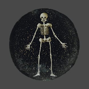 The cutest skeleton in the history of ever - vintage lantern slide, handpainted on glass - cleaned and restored T-Shirt