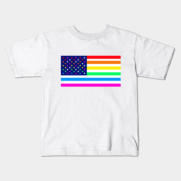 Rainbow American Flag Lgbt Pride Lgbt Kids T Shirt Teepublic