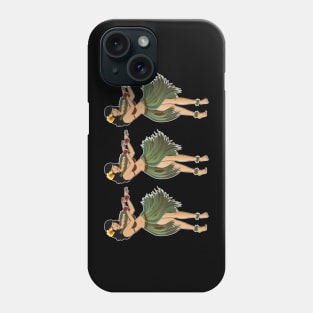 Three Hulas Dancing the Hula Blk Phone Case