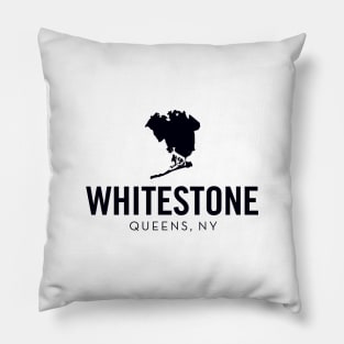 Whitestone, Queens - New York (black) Pillow