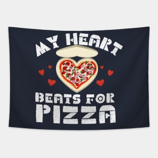 My Heart Beats for Pizza Tapestry