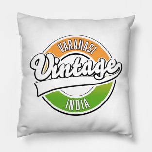 Varanasi vintage style logo Pillow