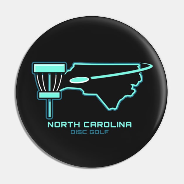 North Carolina Disc Golf - Motion Light Green Pin by grahamwilliams