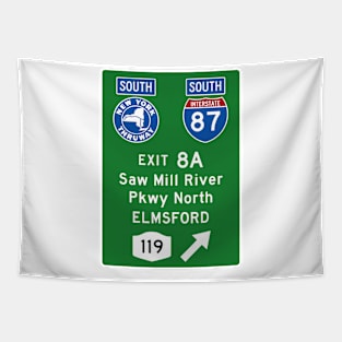 New York Thruway Southbound Exit 8A: Saw Mill River Pkwy Elmsford Rte 119 Tapestry