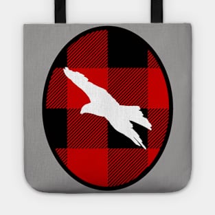 Eagle in Buffalo Plaid Oval Tote