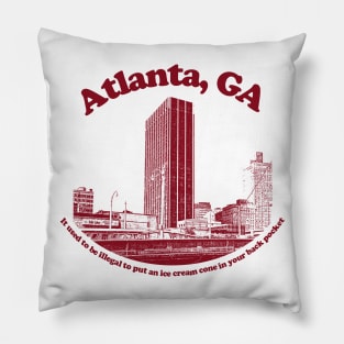 Atlanta, Georgia  // Retro Humor Tourist Design Pillow