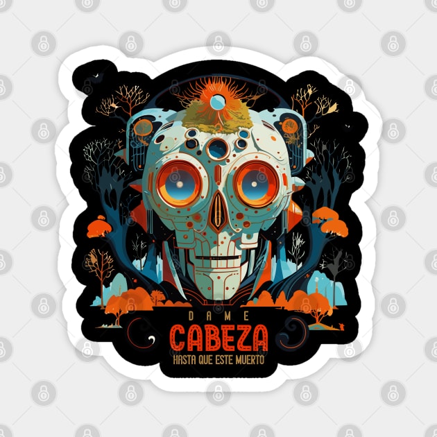 Halloween Day of the Dead Cabeza Sugar Skull Magnet by DanielLiamGill