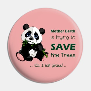 Cute Panda preferred to eat grass! Pin