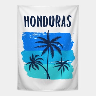 Honduras Retro Vacation Souvenir Palm Trees Tapestry