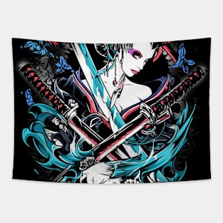 Geishas and Bushido, Eastern Culture Graphic T-shirt 06 Tapestry