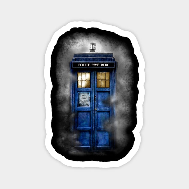 Haunting Blue Phone Booth Magnet by Dezigner007