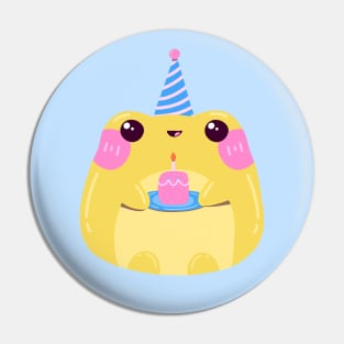 Frog Celebrating His Birthday Pin