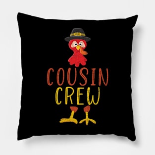 Thanksgiving cousin crew with cool turkey for family holiday Pillow