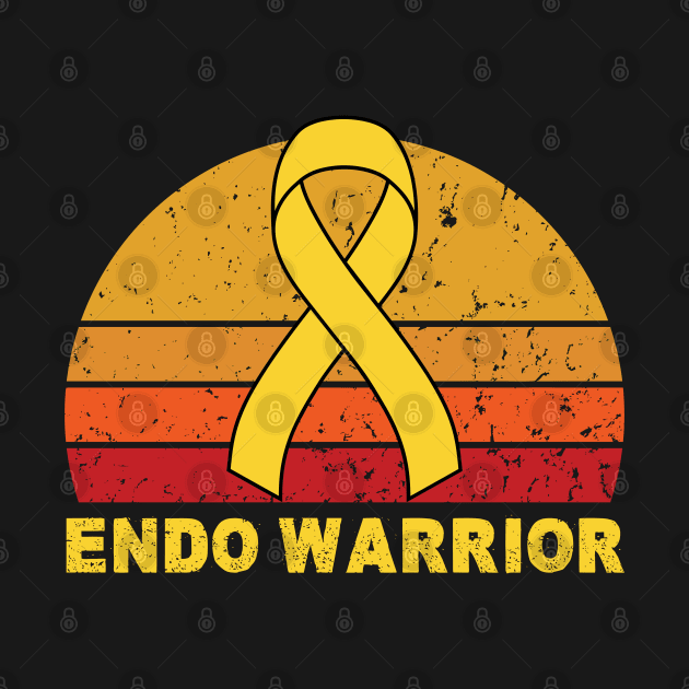 Endo Warrior Endometriosis Vintage Retro Sunset by Shopinno Shirts