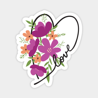 Floral Heart Love Letters for Flower Lovers Magnet