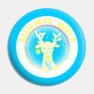 With Text Pastel Carpetlike Version - Believer's World with Resident Woppo Pin