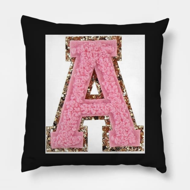 Preppy pink varsity letter Pillow by DiorBrush