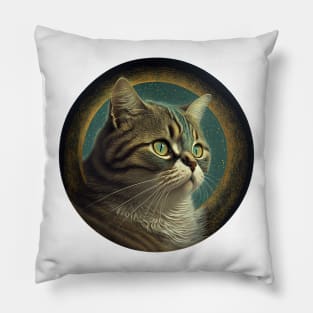 Purrfectly Powerful: Round Cat Designs for the Feline Warrior in You Pillow