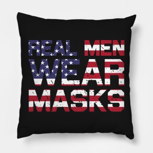 Real Men Wear Masks USA Pillow