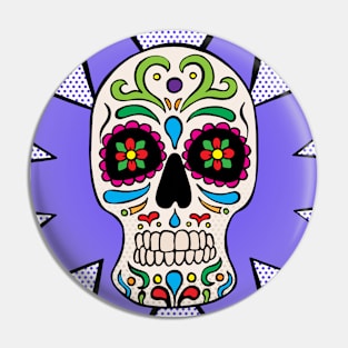 Sugar Skull - Purple Pin