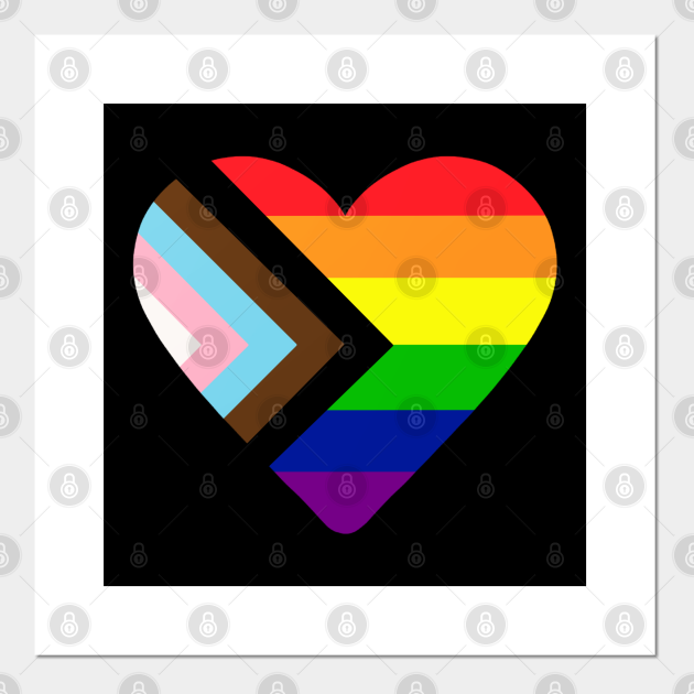 Progress Pride Flag Heart Progress Pride Flag Posters And Art Prints Teepublic