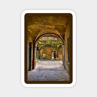 A courtyard in Luca Italy Magnet