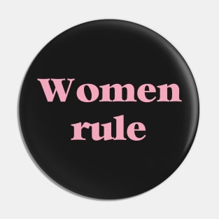 Women Rule Feminist Feminism Pink Inspirational Motivational College Girl Power Sticker Pin